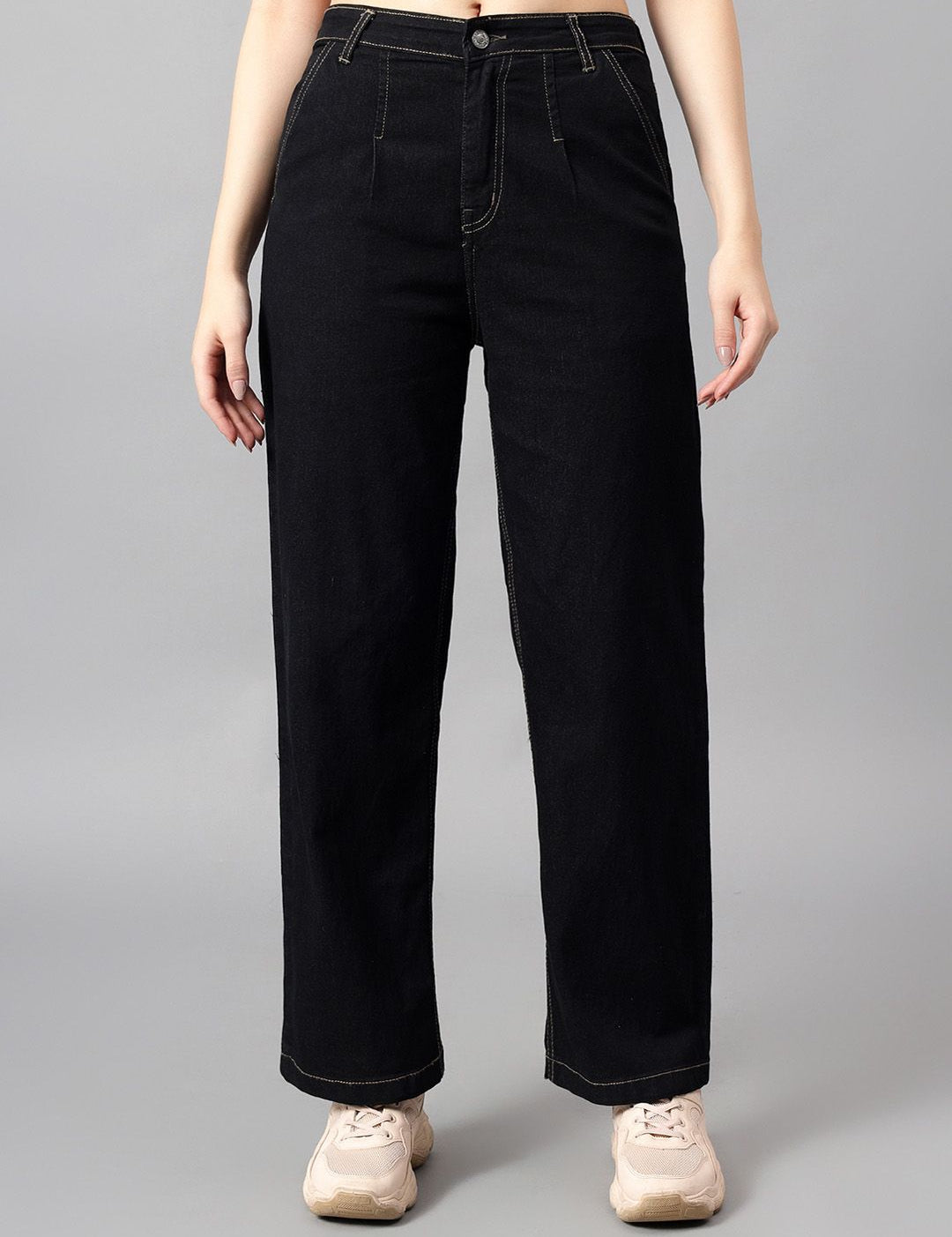 Kotty Women Straight Fit High-Rise Stretchable Jeans