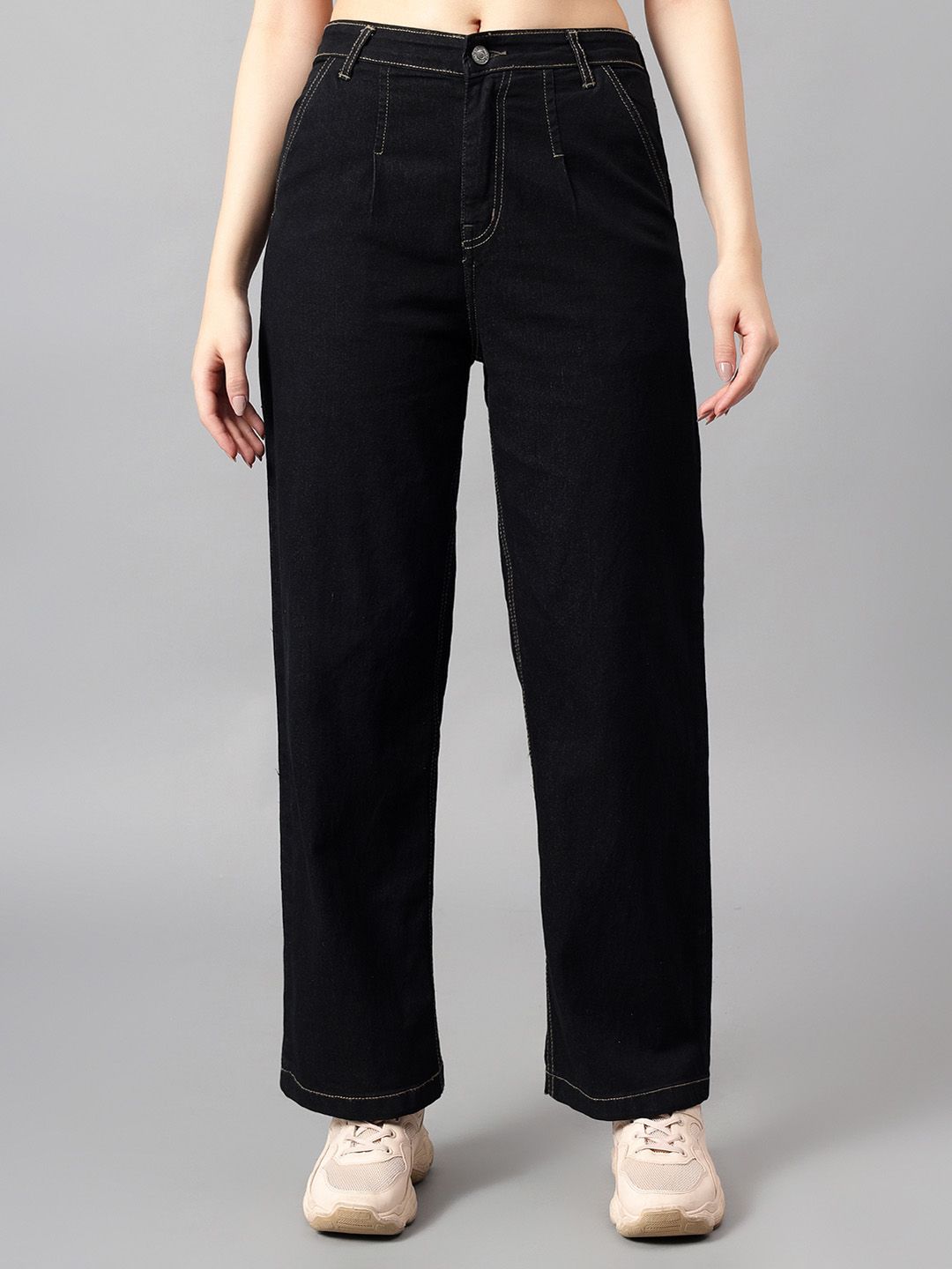 Kotty Women Straight Fit High-Rise Stretchable Jeans