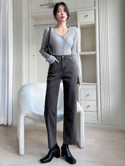 Kotty Women Straight Fit High-Rise Stretchable Jeans