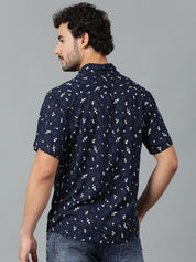 Kotty Men Cuban Collar Floral Printed Casual Shirt