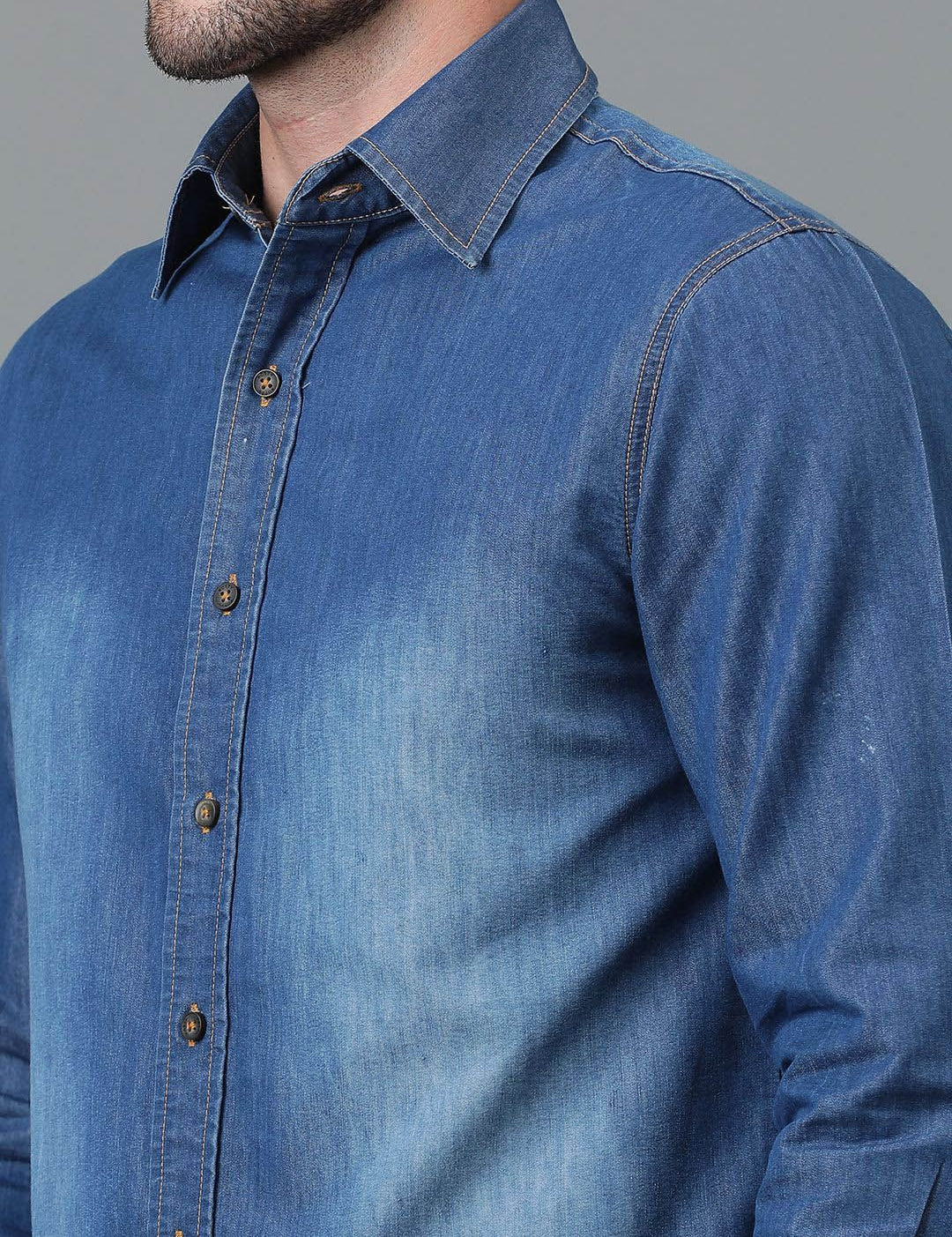 Kotty Men Faded Spread Collar Casual Shirt