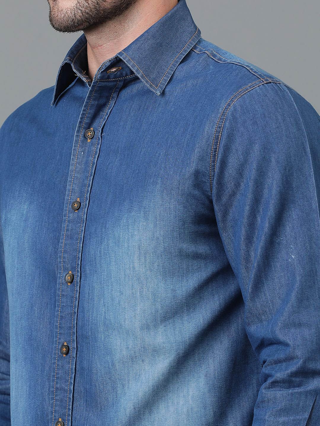 Kotty Men Faded Spread Collar Casual Shirt