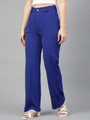 Kotty Women Pack Of 2 Relaxed Straight Leg Fit High-Rise Easy Wash Trousers