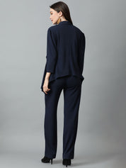 Kotty Navy Blue Shawl Neck Blazer & Trousers