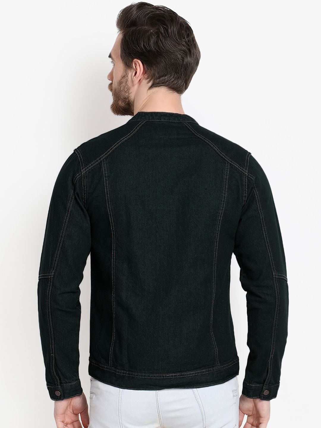 Kotty Men Black Solid Denim Jacket