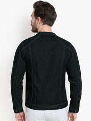 Kotty Men Black Solid Denim Jacket