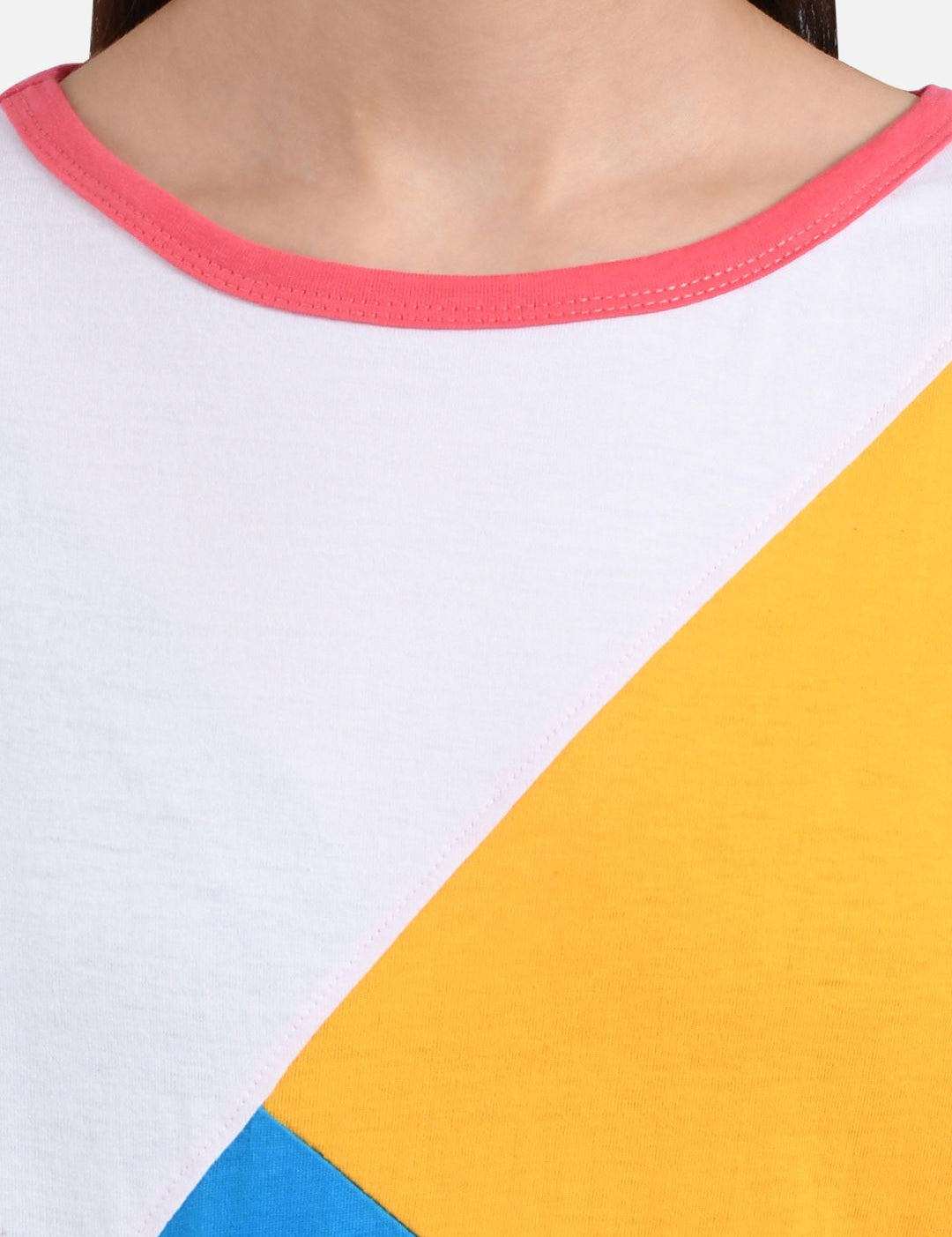 Kotty Women Multicoloured Colourblocked Round Neck T-shirt