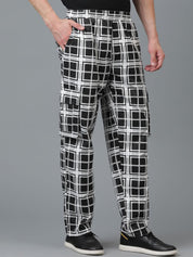 Kotty Men Checked Relaxed Low-Rise Easy Wash Trousers