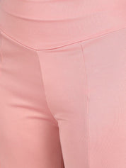 Kotty Women Pink Flared High-Rise Parallel Trousers