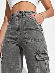 Kotty Women Grey Jean Straight Fit High-Rise Stretchable Jeans