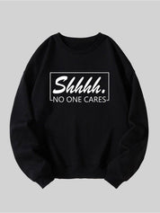 Kotty Typography Printed Fleece Pullover Sweatshirt