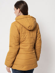 Kotty Women Yellow Longline Quilted Jacket