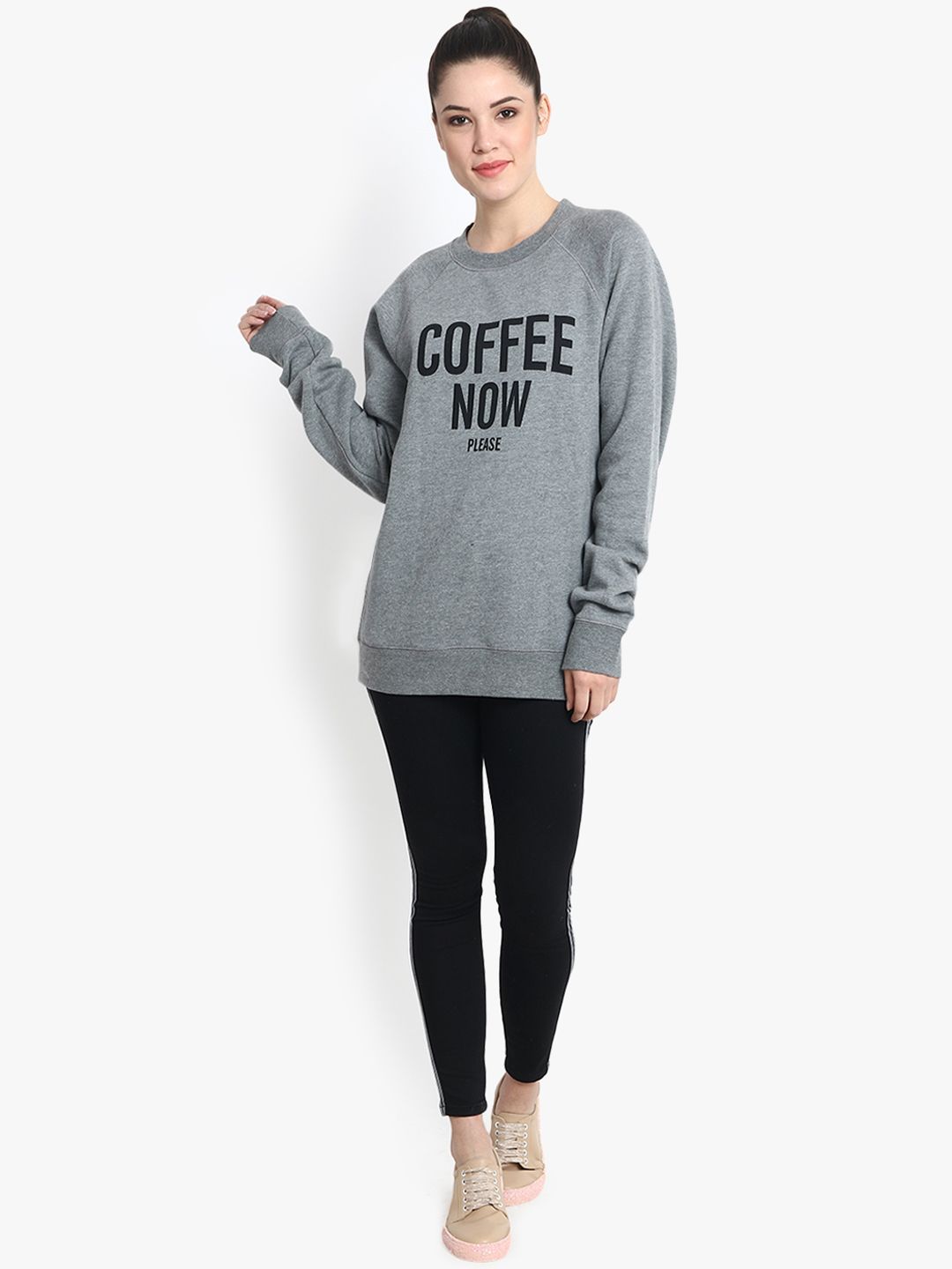 Kotty Women Grey Printed Sweatshirt