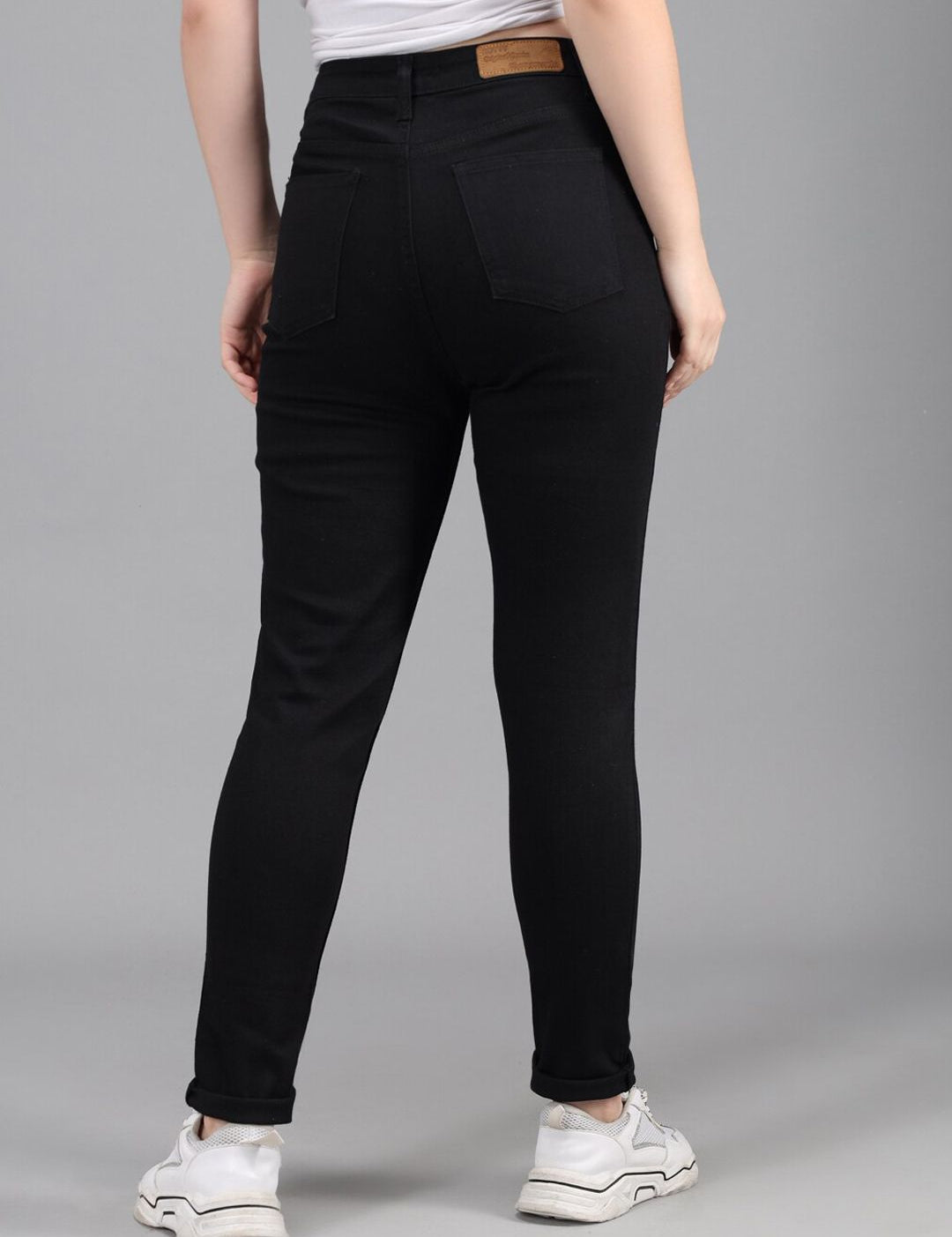 Kotty Women Black Printed Slim Fit High-Rise Jeans