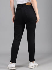 Kotty Women Black Printed Slim Fit High-Rise Jeans