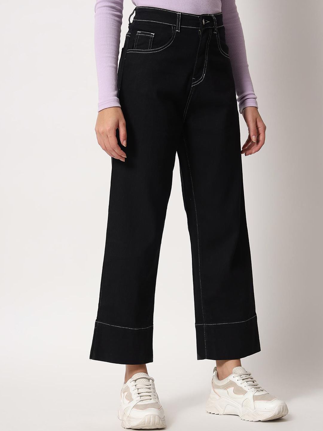 Kotty Women Straight Fit High-Rise Cotton Stretchable Jeans