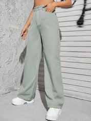 Kotty Women Green Jean Straight Fit High-Rise Stretchable Jeans