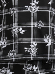 Kotty Women Black & White Printed Night Suit