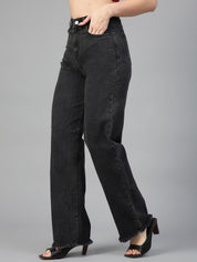 Kotty Women Jean Straight Fit High-Rise Light Fade Stretchable Jeans