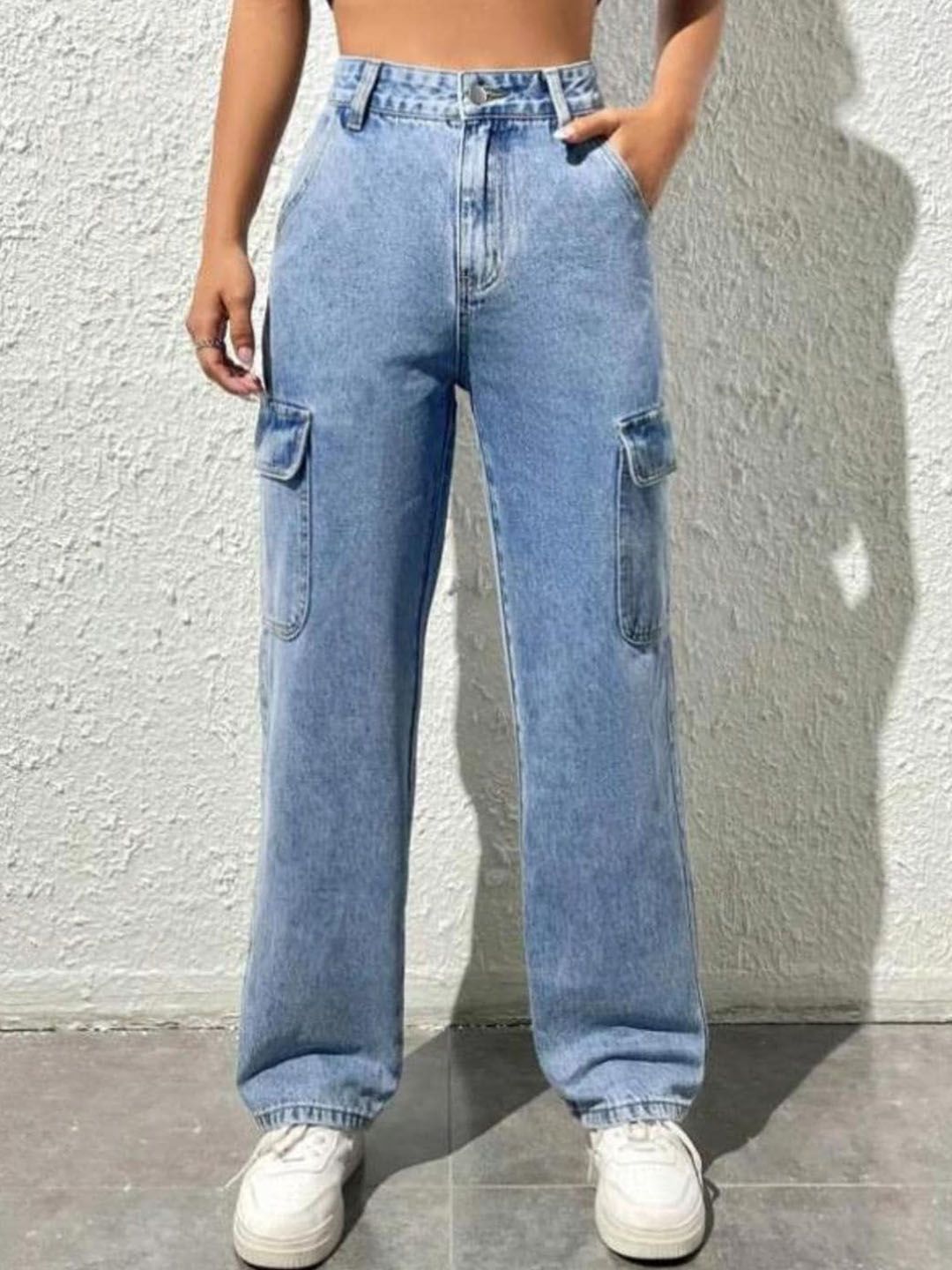 Kotty Women Jean Straight Fit High-Rise Heavy Fade Stretchable Jeans