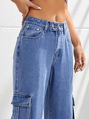 Kotty Women Blue Jean Straight Fit High-Rise Highly Distressed Stretchable Jeans