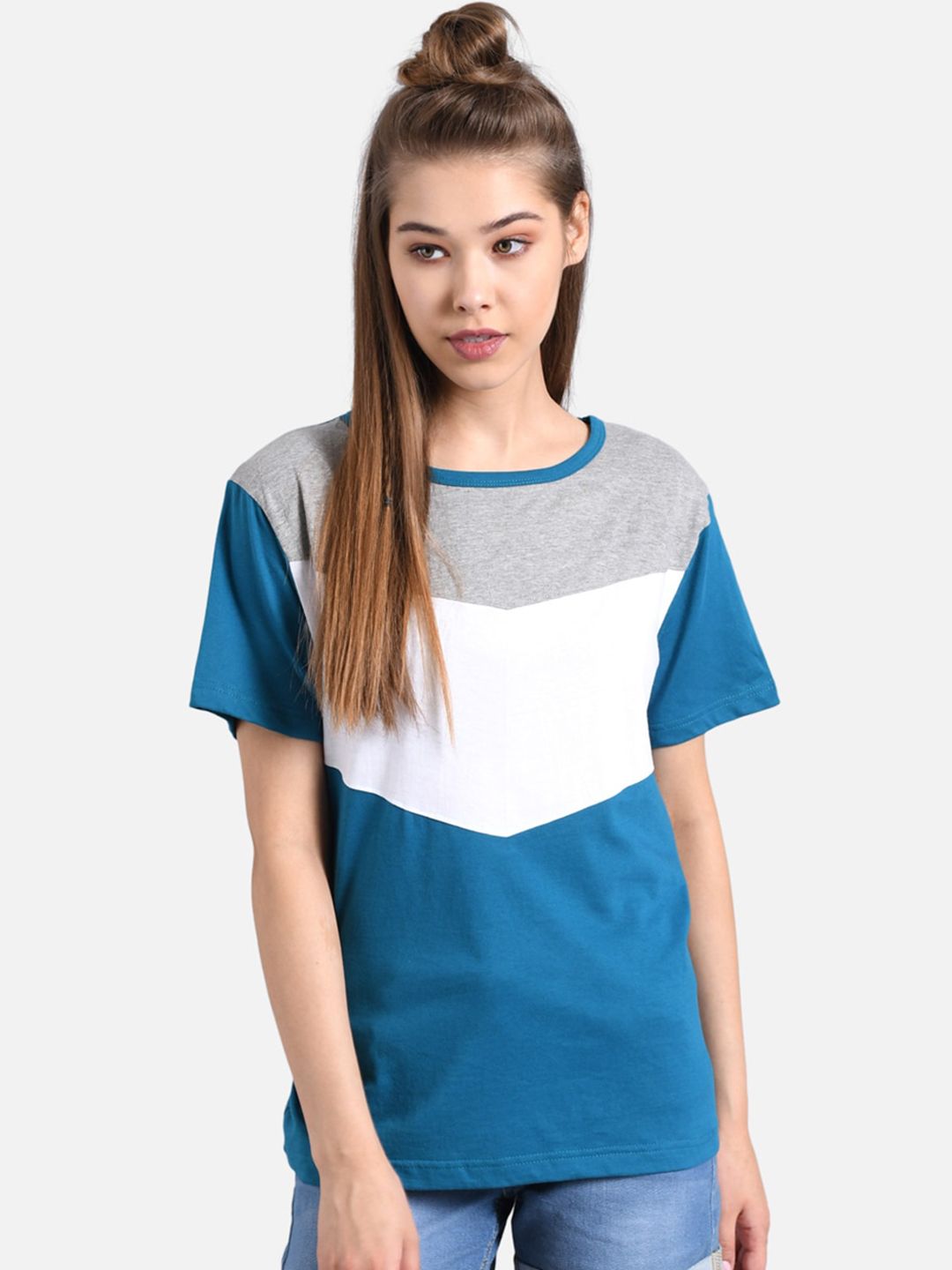 Kotty Women Pack of 2 Colourblocked T-shirt