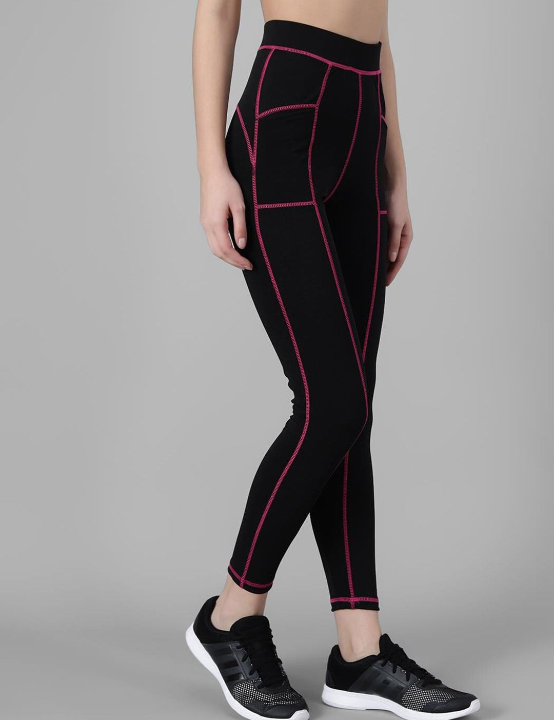 Kotty Women Colourblocked Ankle-Length Gym Tights