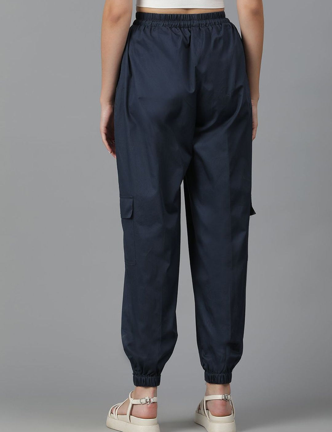 Kotty Women Blue High-Rise Easy Wash Joggers 