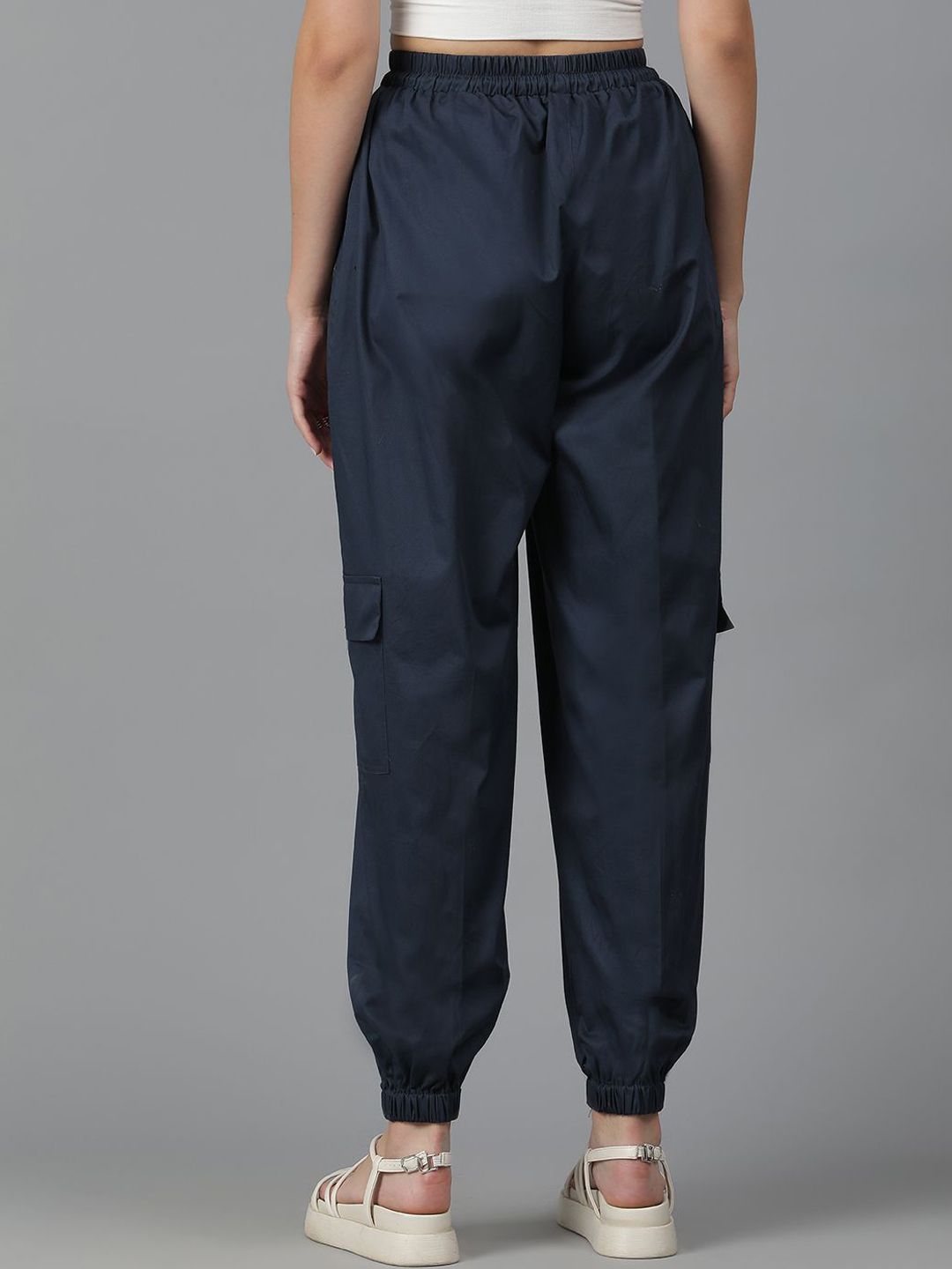 Kotty Women Blue High-Rise Easy Wash Joggers 