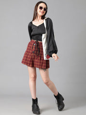 Kotty V-Neck Flared Sleeve Satin Top