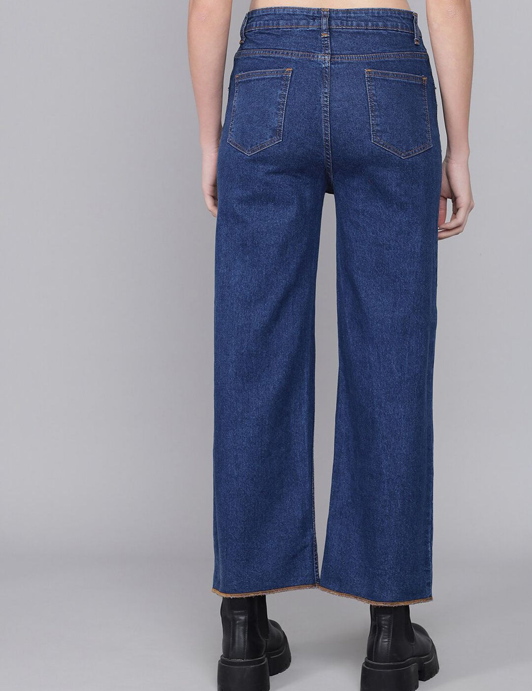 Kotty Women Blue Flared High-Rise Mildly Distressed Jeans