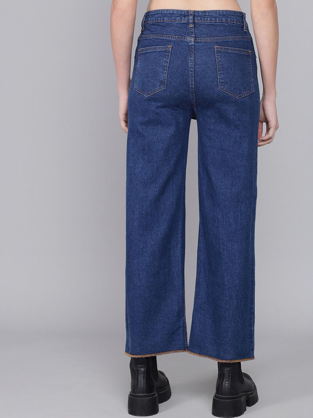 Kotty Women Blue Flared High-Rise Mildly Distressed Jeans