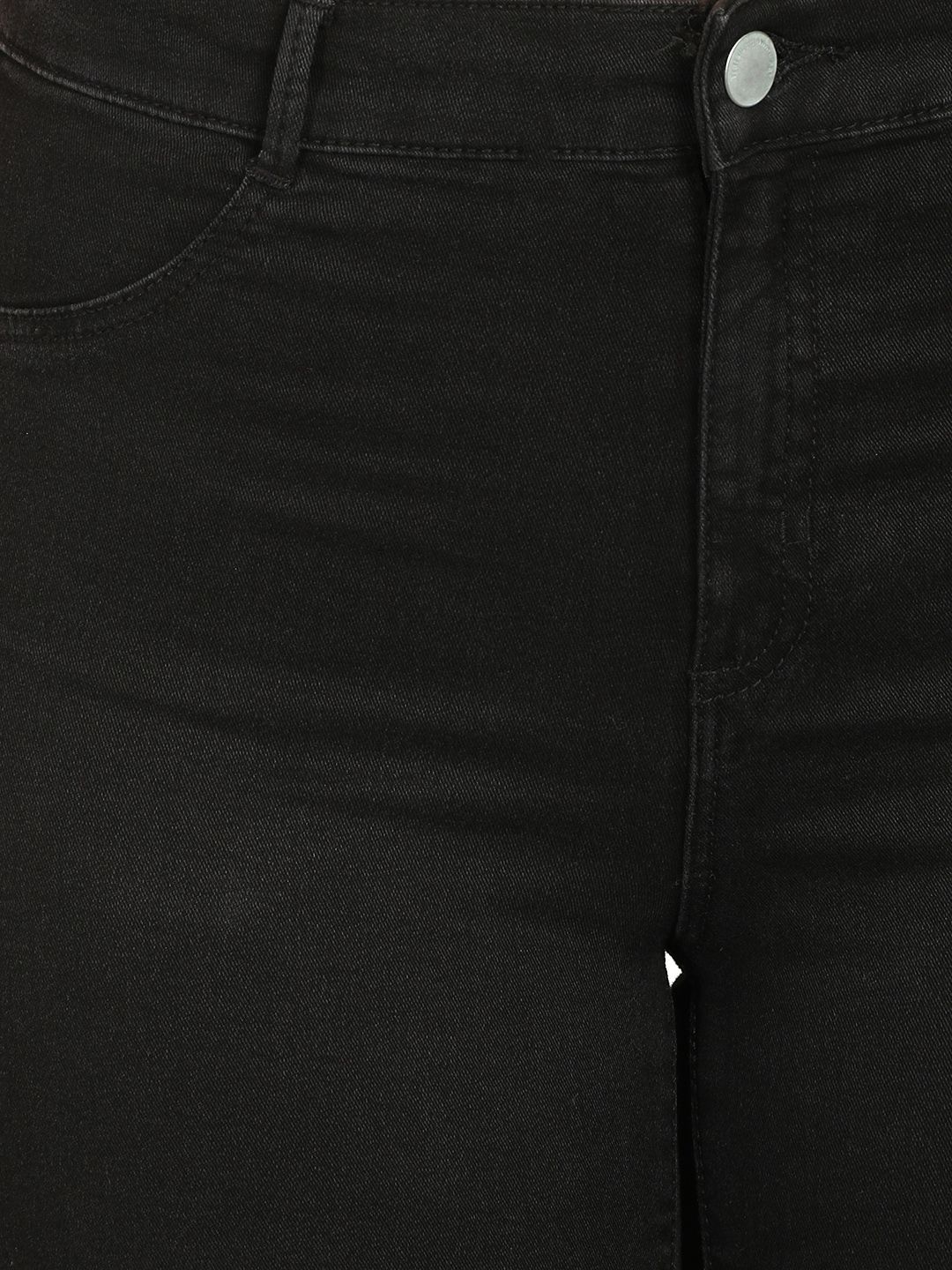 Kotty Women Black Skinny Fit High-Rise Slash Knee Jeans