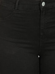 Kotty Women Black Skinny Fit High-Rise Slash Knee Jeans