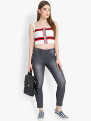 Kotty Women Black Skinny Fit High-Rise Clean Look Jeans