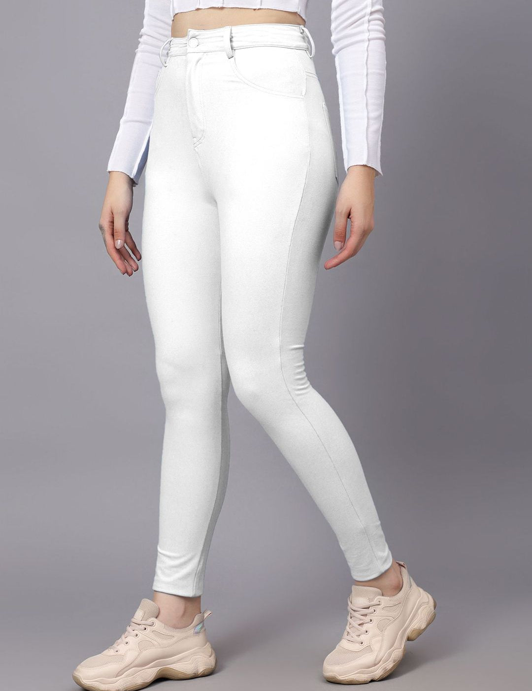 KOTTY Basics Women Skinny Fit High-Rise Slash Jeans