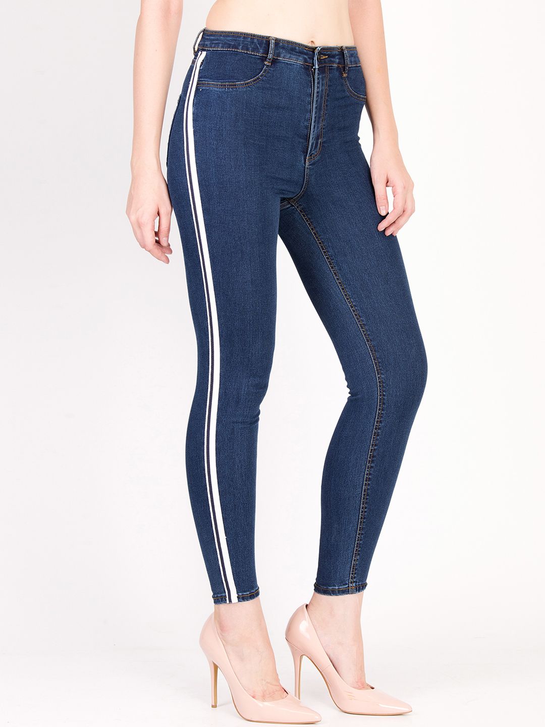 Kotty Women Navy Blue Skinny Fit High-Rise Clean Look Jeans