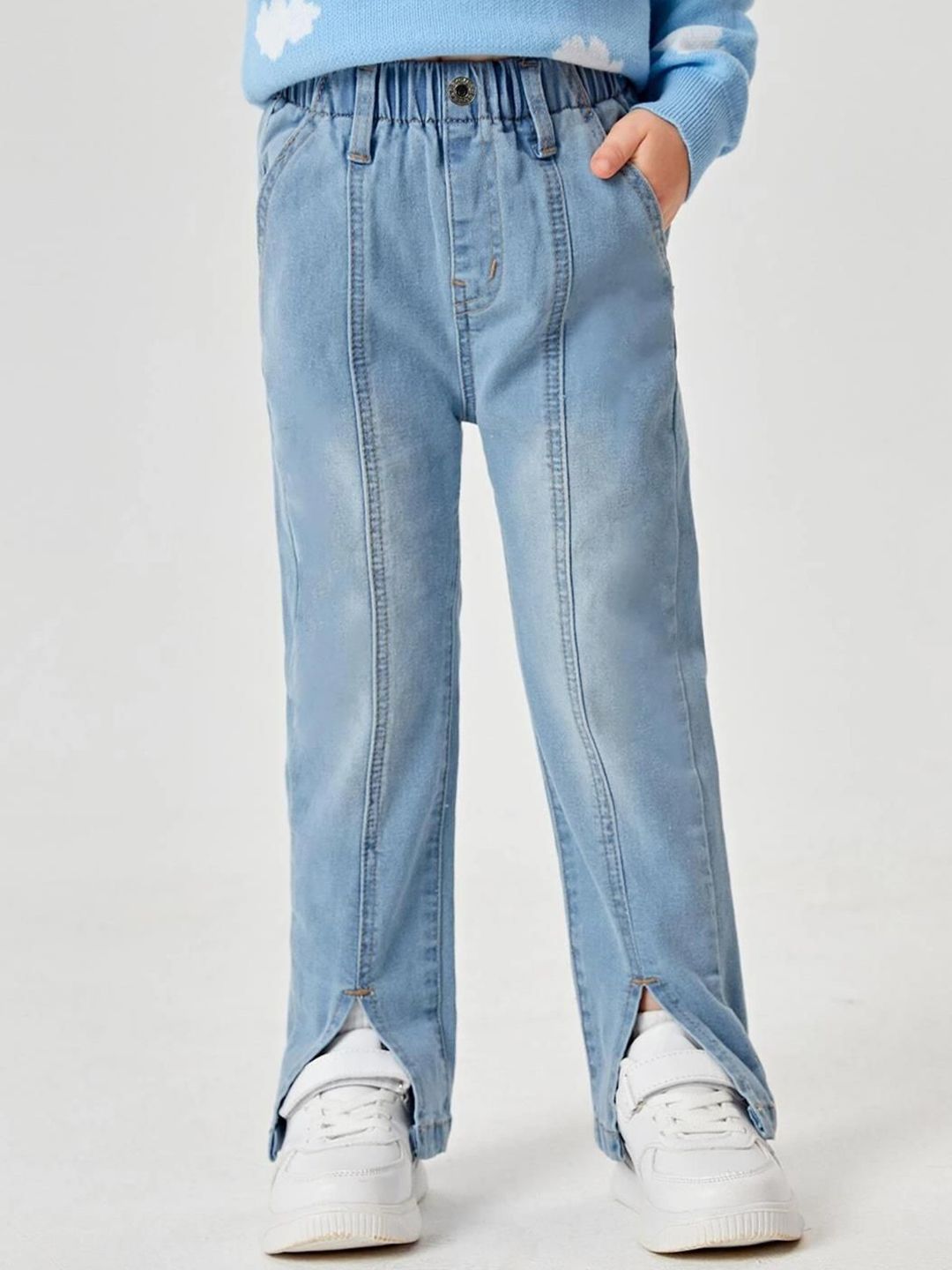 Kotty Girls Jean Low Distress Heavy Fade Stretchable Jeans