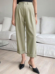 Kotty Women Relaxed Straight Leg Straight Fit High-Rise Easy Wash Trousers