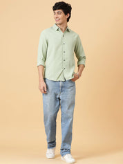 Kotty Men Relaxed Spread Collar Solid Casual Shirt