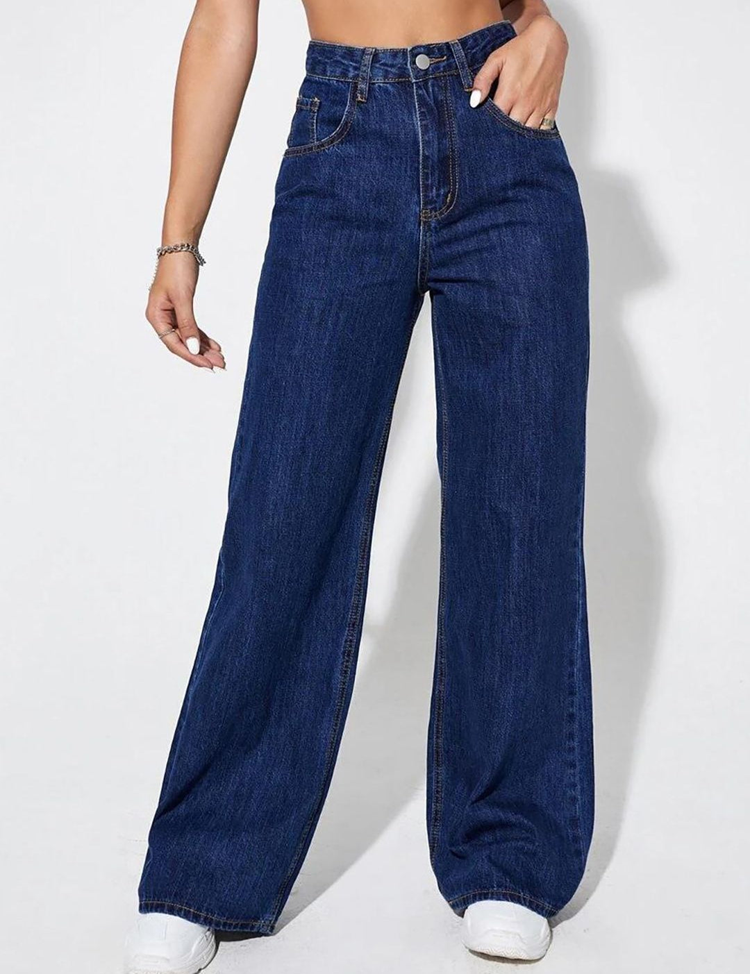 KOTTY Basics Women Jean Straight Fit High-Rise Clean Look Stretchable Cotton Jeans