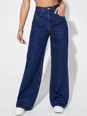 KOTTY Basics Women Jean Straight Fit High-Rise Clean Look Stretchable Cotton Jeans