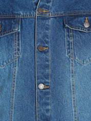 Kotty Men Blue Solid Denim Jacket