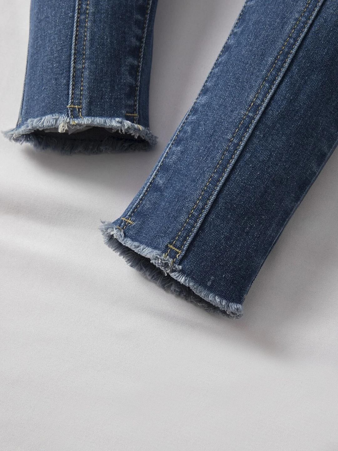 Kotty Girls Mid-Rise Heavy Fade Stretchable Jeans