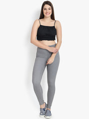 Kotty Women Grey Skinny Fit High-Rise Clean Look Stretchable Jeans