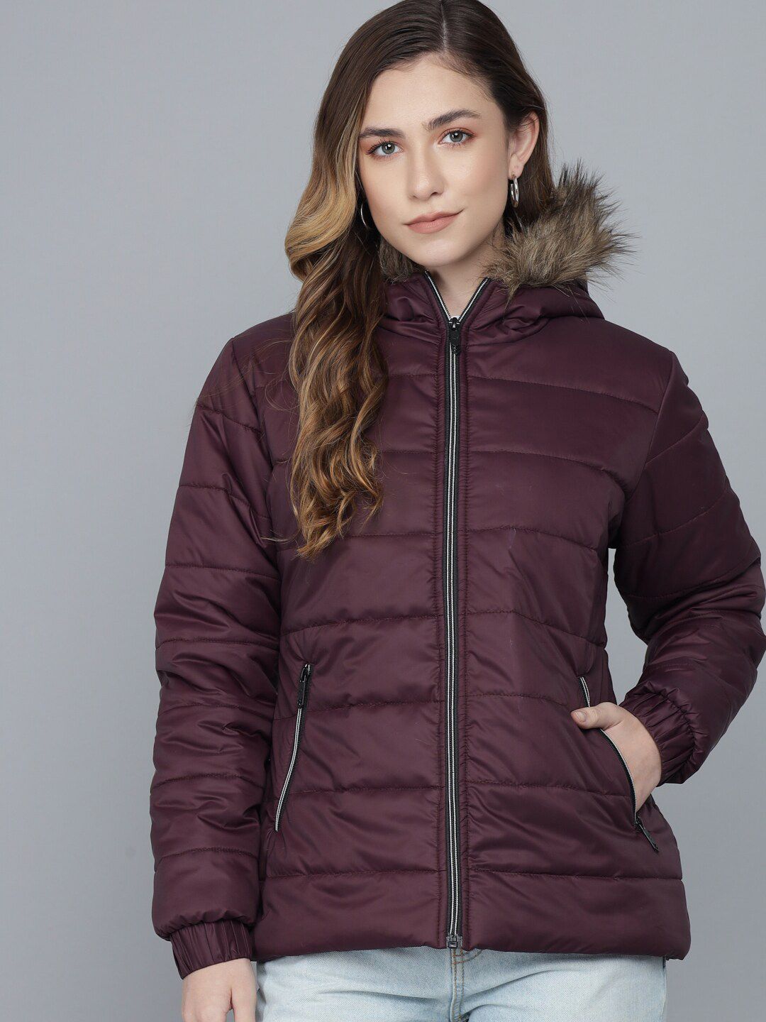 Kotty Women Purple Lightweight Padded Jacket