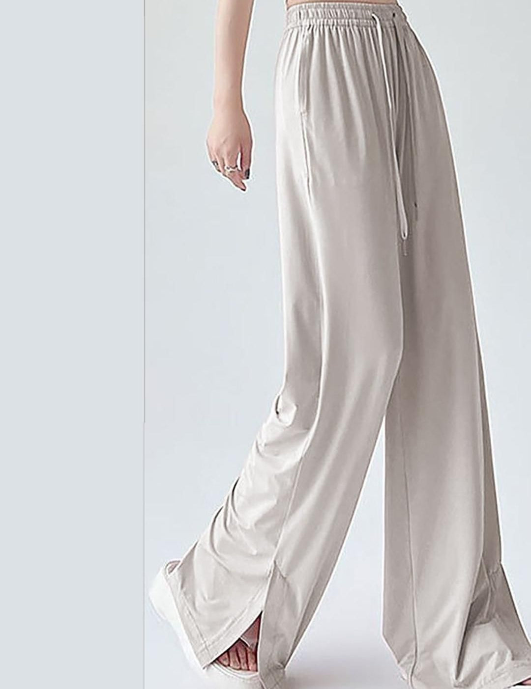 Kotty Women  Wide-Leg High-Rise Side Slits Trouser
