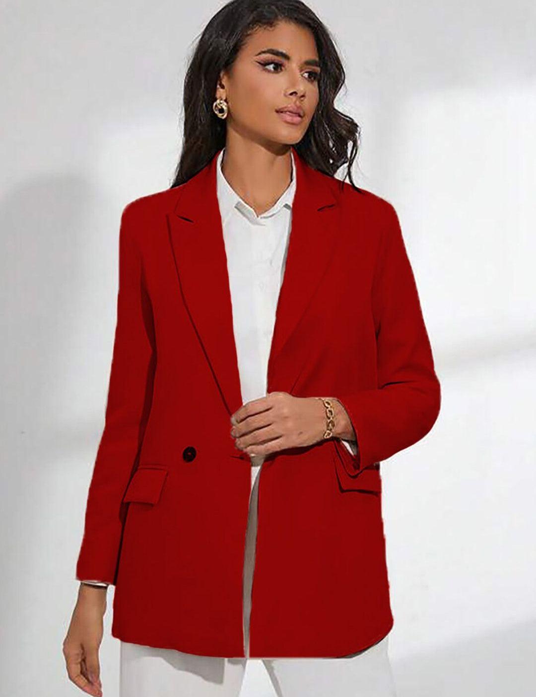 KOTTY BIZwear Double-Breasted Casual Cheery Red Blazer