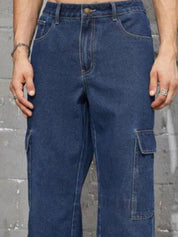 Kotty Men Jean Low-Rise Clean Look Stretchable Cargo Jeans