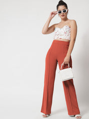 Kotty Women Pack Of 2 Straight Fit High-Rise Easy Wash Trousers